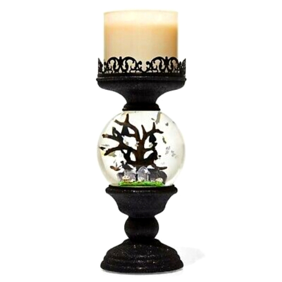 BATH AND BODY WORKS GRAVEYARD 3 WICK PEDESTAL WATERGLOBE